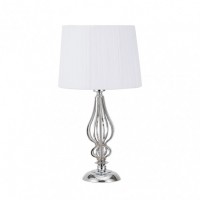 Distribuidor - Lâmpadas Diversas | Sobre Mesas Decoração | SOBREMESA CEBRANO 1XE27 CROMO C/PANT BLANCA 30X30X55 CM Ref: 137671020